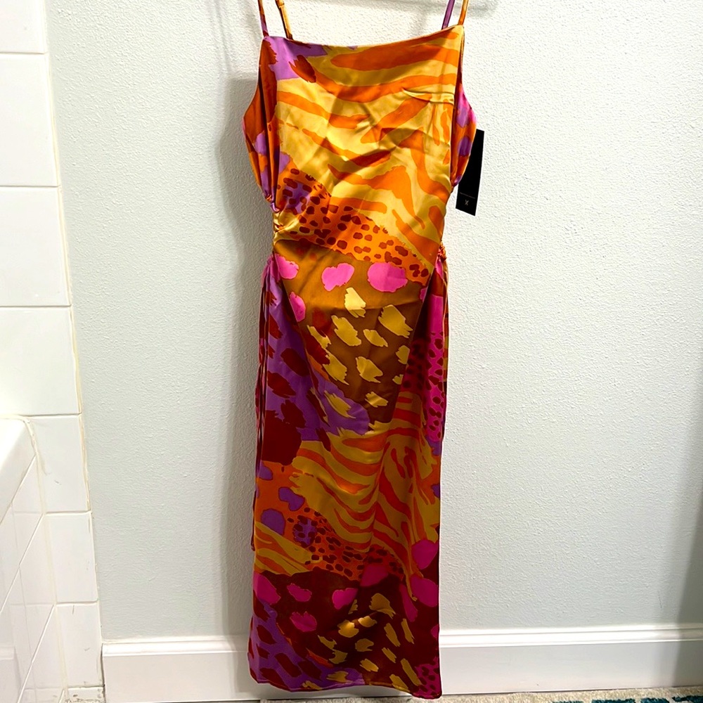 Christian Lacroix silk NWT 70s style midi dress